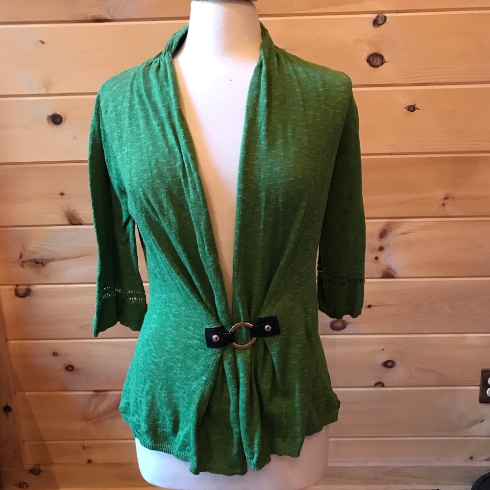 Soft Surroundings green cardigan, size Medium